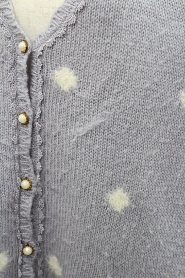 画像3: axes femme / ドットニットカーディガン  ラベンダーＸ白 I-25-12-27-051-AX-TO-SA-ZI (3)