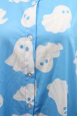 画像3: LISTEN FLAVOR / ゴースト総柄シャツ  ブルースカイ I-25-12-27-054-PU-BL-SA-ZI (3)