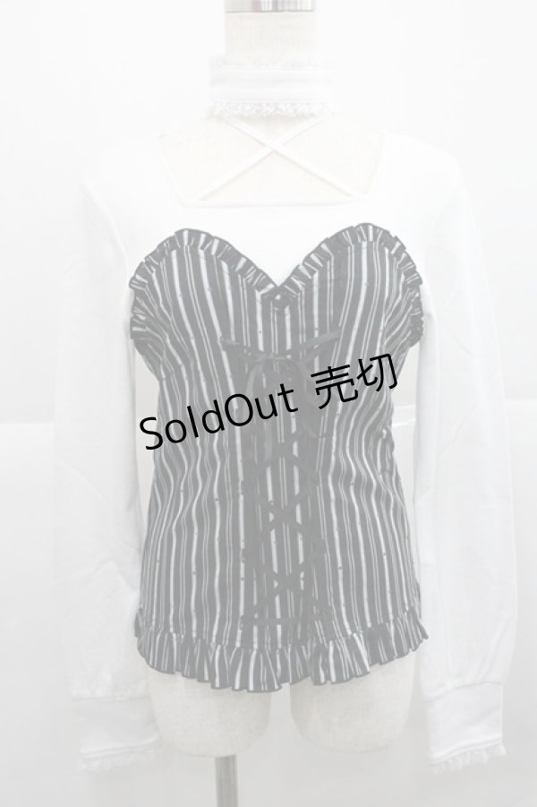 画像1: PUTUMAYO / Midnight Parade切替カットソー  黒Ｘ白 I-25-12-27-057-PT-TO-SA-ZI (1)