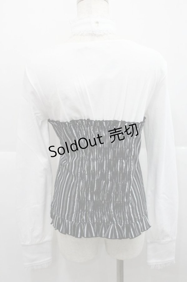 画像2: PUTUMAYO / Midnight Parade切替カットソー  黒Ｘ白 I-25-12-27-057-PT-TO-SA-ZI (2)