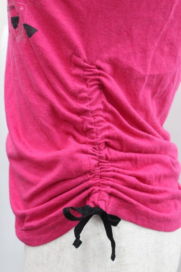 画像5: PEACE NOW / トランプガールプリントノースリーブカットソー  濃ピンクＸ黒 I-25-12-27-058-PU-TO-SA-ZI (5)