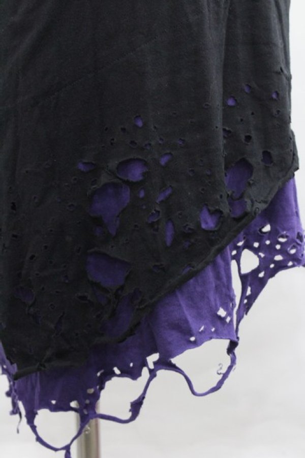 画像3: CIVARIZE / Poisonous クラッシュ加工フェイクレイヤードタンクトップ 44 黒Ｘ紫 I-25-12-27-060-GO-TO-SA-ZI (3)