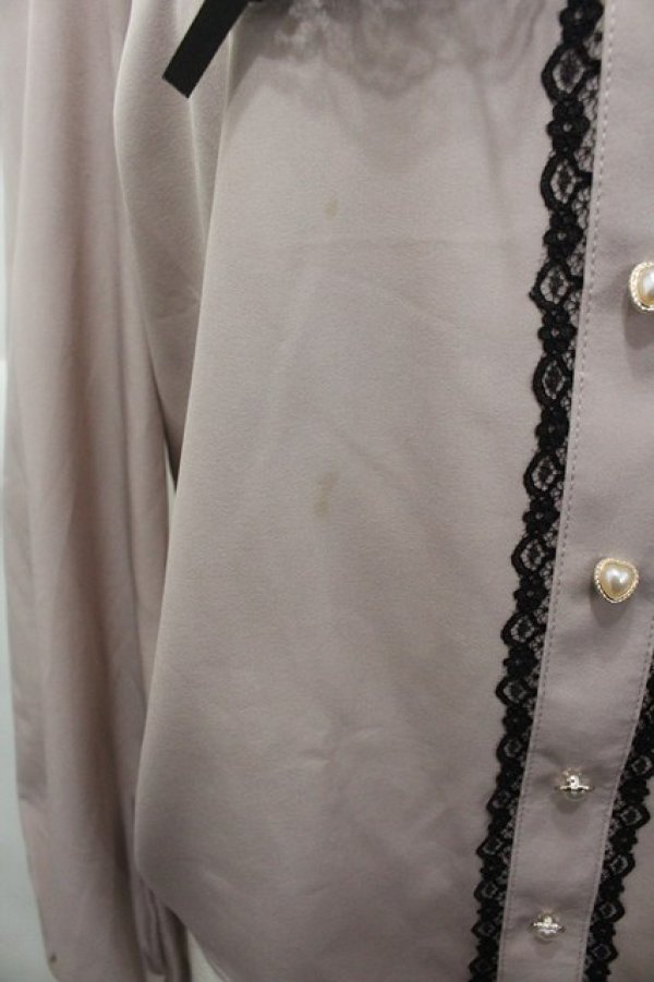 画像2: Lovely Tency / ハートパールボタン長袖ブラウス M ピンク I-25-12-27-001-0-BL-SA-ZI (2)