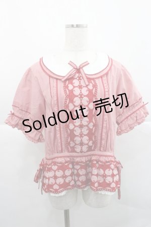 画像: PINK HOUSE / チェリーレース使いギンガムチェックブラウス  赤 I-25-12-27-063-LO-BL-SA-ZI
