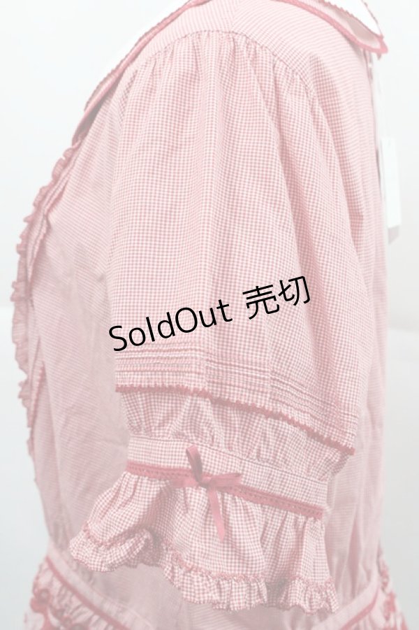 画像5: PINK HOUSE / チェリーレース使いギンガムチェックブラウス  赤 I-25-12-27-063-LO-BL-SA-ZI (5)
