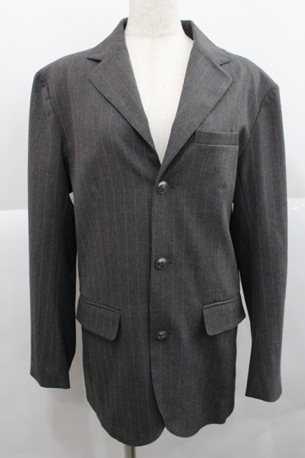 画像1: AXES-X / ヴィクトリアンストライプジャケット L グレー I-25-12-27-067-LO-JA-SA-ZI (1)