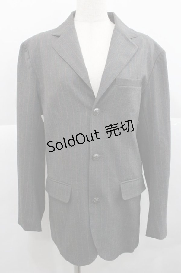 画像1: AXES-X / ヴィクトリアンストライプジャケット L グレー I-25-12-27-067-LO-JA-SA-ZI (1)