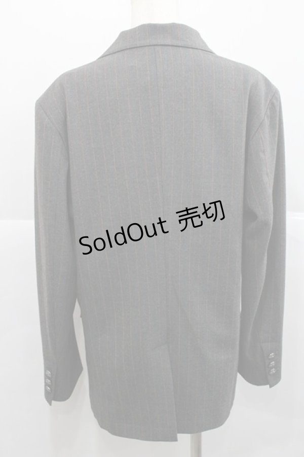 画像2: AXES-X / ヴィクトリアンストライプジャケット L グレー I-25-12-27-067-LO-JA-SA-ZI (2)