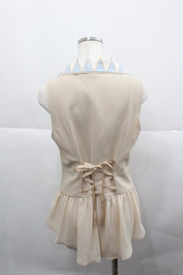 画像2: axes femme kawaii / ダイヤ柄ベスト  アイボリーＸサックス I-25-12-27-011-AX-TO-SA-ZI (2)
