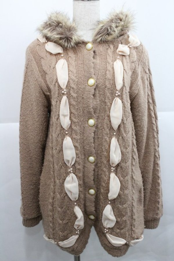 画像1: axes femme / 裏ボア付きニットコート  ピンク I-25-12-27-068-AX-JA-SA-ZI (1)