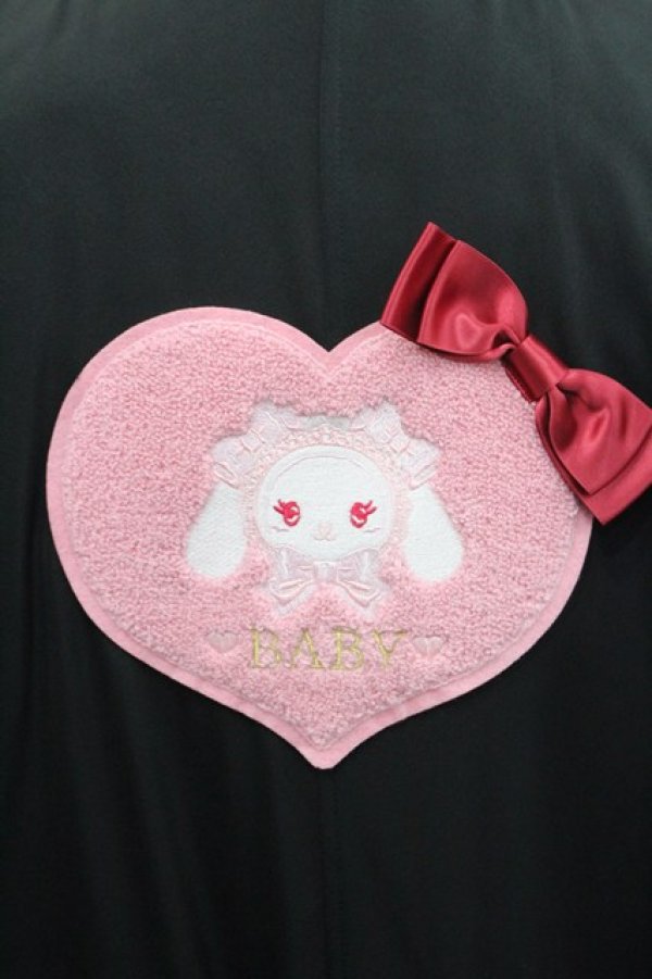 画像3: BABY,THE STARS SHINE BRIGHT / うさくみゃちゃんのSweet Loveスタジアムジャンパー  黒Ｘピンク I-25-12-27-070-BA-JA-SA-ZI (3)