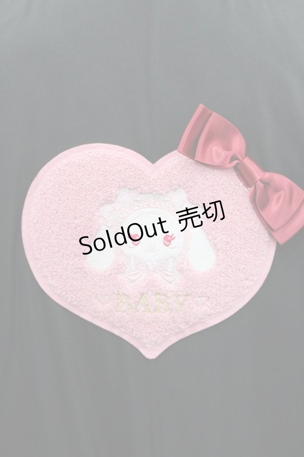 画像3: BABY,THE STARS SHINE BRIGHT / うさくみゃちゃんのSweet Loveスタジアムジャンパー  黒Ｘピンク I-25-12-27-070-BA-JA-SA-ZI (3)