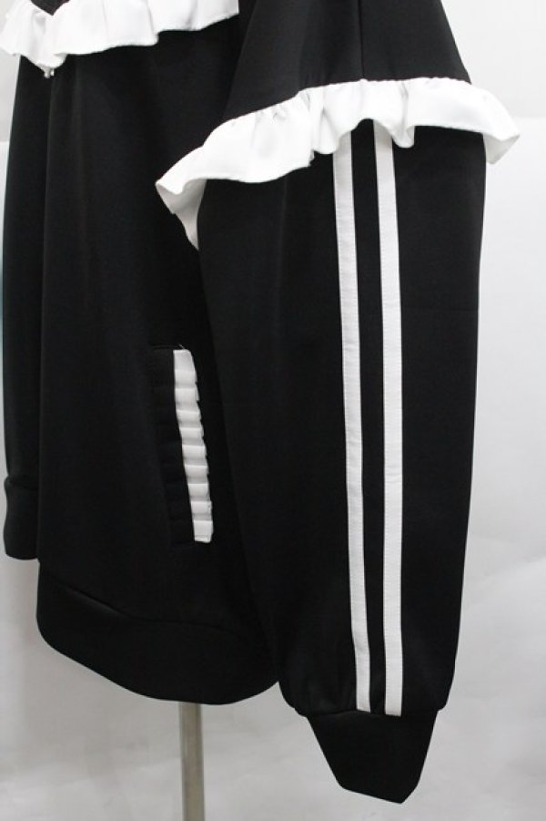 画像3: TRAVAS TOKYO / セーラーカラーフリルトラックジャケット  黒Ｘ白 I-25-12-27-071-PU-JA-SA-ZI (3)