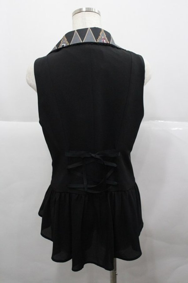 画像2: axes femme kawaii / ダイヤ柄ベスト M ブラック I-25-12-27-012-AX-TO-SA-ZI (2)