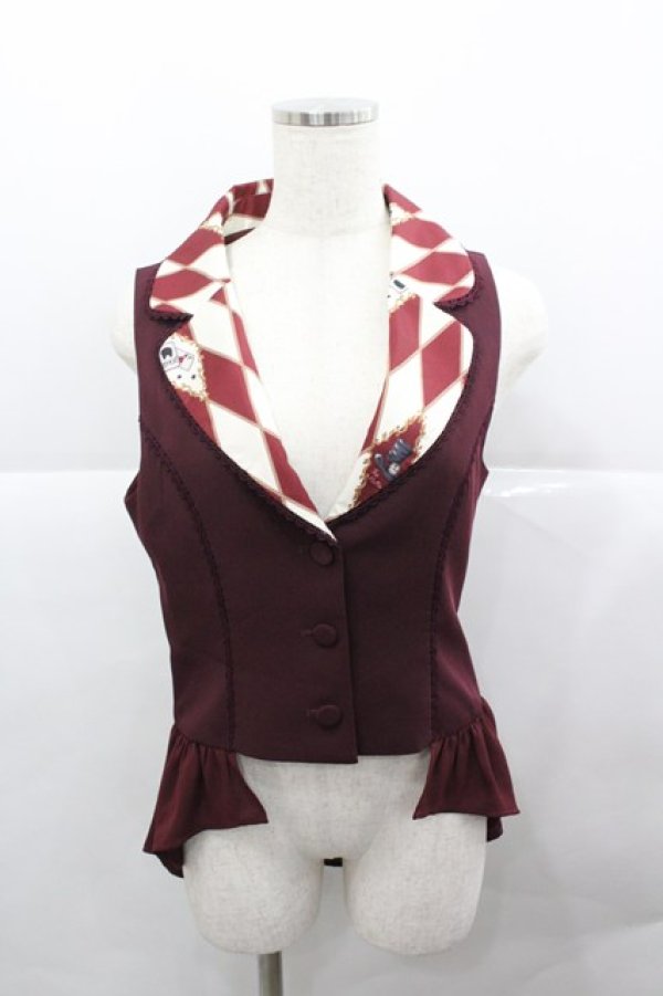 画像1: axes femme kawaii / ダイヤ柄ベスト  ワイン I-25-12-27-013-AX-TO-SA-ZI (1)