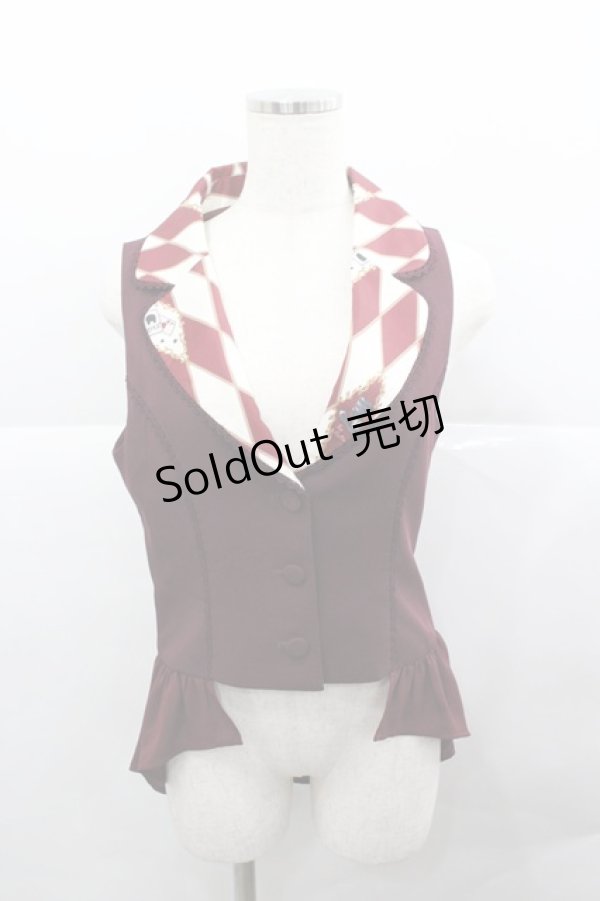 axes femme kawaii / ダイヤ柄ベスト ワイン I-25-12-27-013-AX-TO-SA