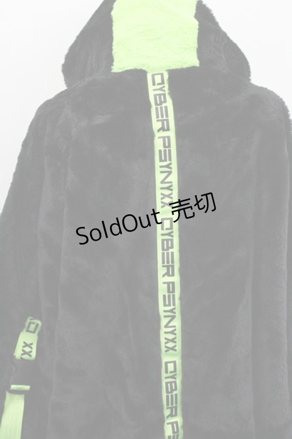 画像3: PSYNYXX / サイバーファーブルゾン  黒Ｘ緑 I-25-12-27-074-0-TO-SA-ZI (3)