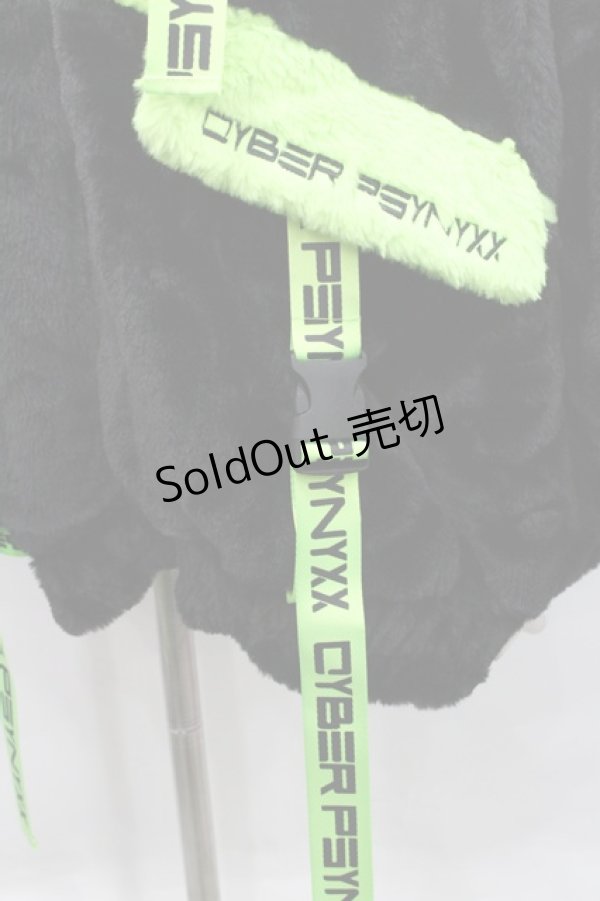 画像6: PSYNYXX / サイバーファーブルゾン  黒Ｘ緑 I-25-12-27-074-0-TO-SA-ZI (6)