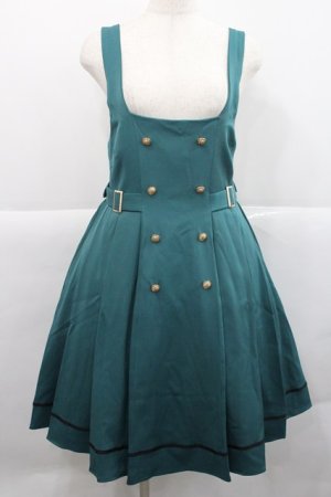 画像: Amavel / Classic School サイドプリーツジャンパースカート F グリーン I-25-12-27-076-CA-SK-SA-ZI