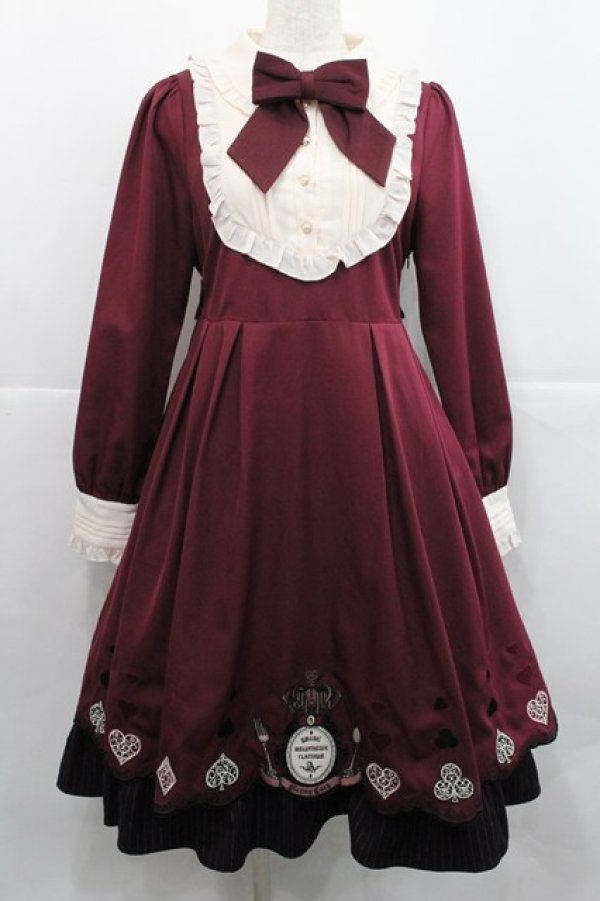 画像1: Amavel / Wonderlandカットワークワンピース  ボルドー I-25-12-27-078-CA-OP-SA-ZI (1)