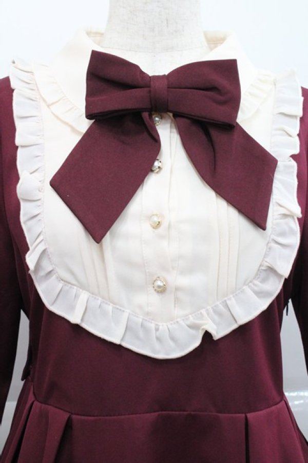 画像3: Amavel / Wonderlandカットワークワンピース  ボルドー I-25-12-27-078-CA-OP-SA-ZI (3)