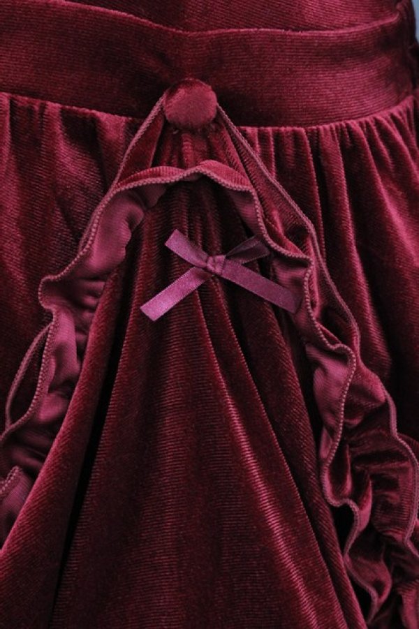 画像4: Virally / hsベロア2WAYワンピース L 濃赤 I-25-12-27-079-0-OP-SA-ZI (4)