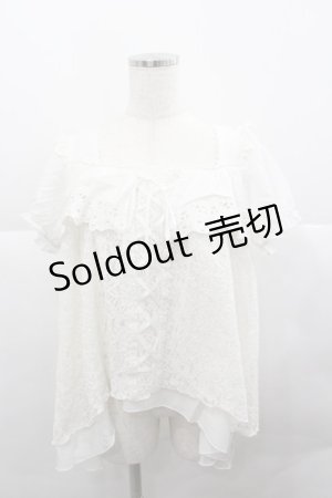 画像: axes femme / レースアップAラインブラウス  白 I-25-12-27-015-AX-BL-SA-ZI