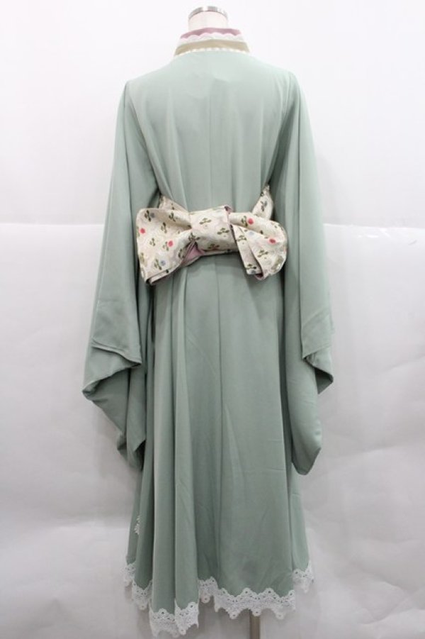 画像2: Favorite / 白レースと翡翠の泉和装ワンピース XL グリーンＸ白 I-25-12-27-083-LO-OP-SA-ZI (2)