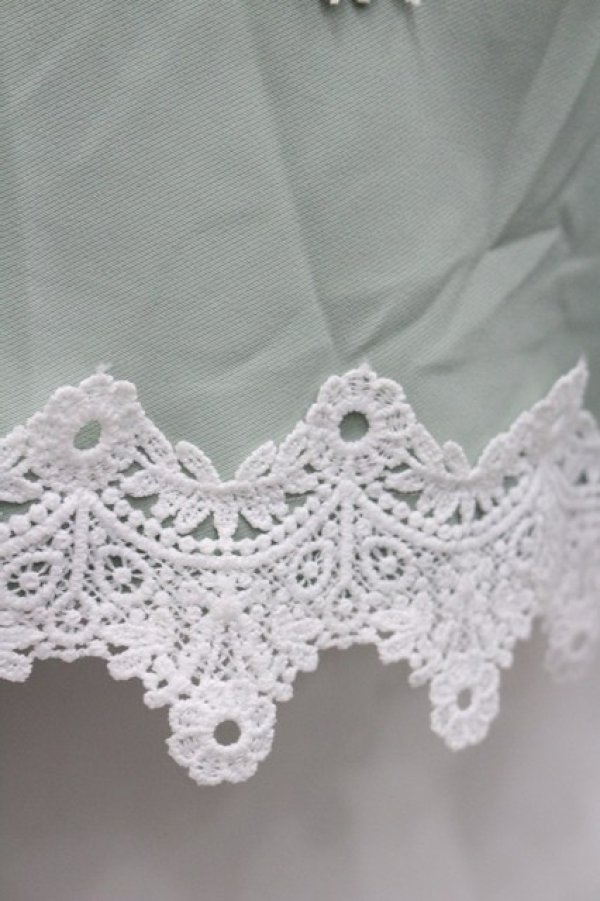 画像8: Favorite / 白レースと翡翠の泉和装ワンピース XL グリーンＸ白 I-25-12-27-083-LO-OP-SA-ZI (8)