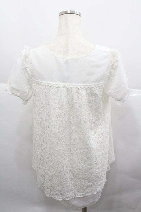 画像2: axes femme / レースアップAラインブラウス  白 I-25-12-27-015-AX-BL-SA-ZI (2)