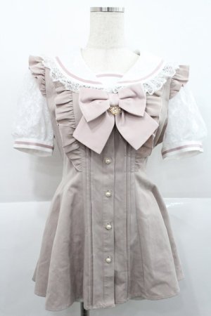 画像: Secret Honey / レースセーラー襟半袖セットアップ 2 ピンク I-25-12-27-084-CA-OP-TE-ZI