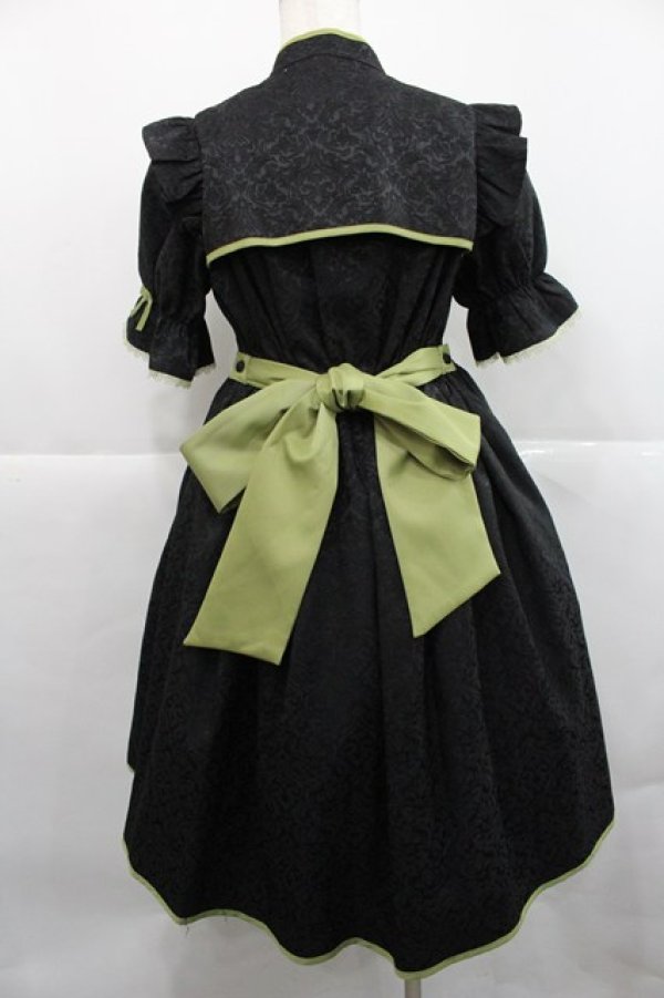 画像2: axes femme kawaii / 牡丹刺繍チャイナワンピース M 黒 I-25-12-27-085-AX-OP-SA-ZI (2)