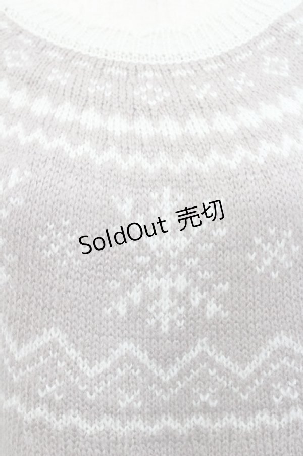 画像3: axes femme POETIQUE / 雪柄ニットワンピ M アワピンク I-25-12-27-087-AX-OP-TE-ZI (3)