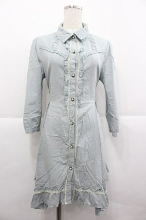 画像: axes femme / レース使いシャツワンピース M サックス I-25-12-27-089-AX-TO-TE-ZI