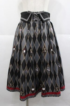 画像: axes femme kawaii / ダイヤ柄襟付きスカート M ブラック I-25-12-27-096-AX-SK-SA-ZI