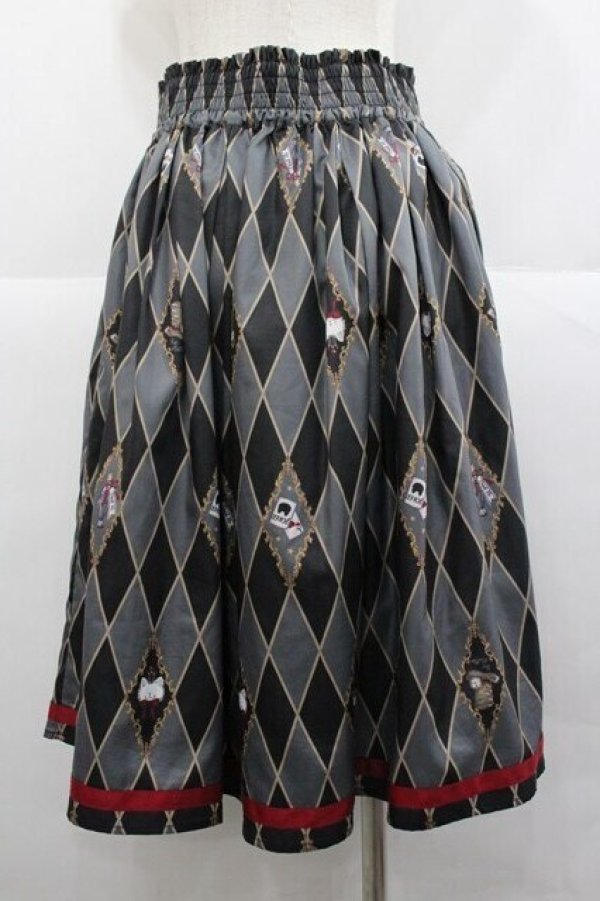 画像2: axes femme kawaii / ダイヤ柄襟付きスカート M ブラック I-25-12-27-096-AX-SK-SA-ZI (2)