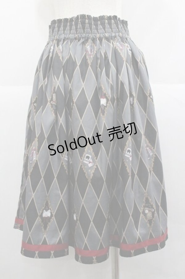 画像2: axes femme Kawaii / ダイヤ柄襟付きスカート M ブラック I-25-12-27-096-AX-SK-SA-ZI (2)