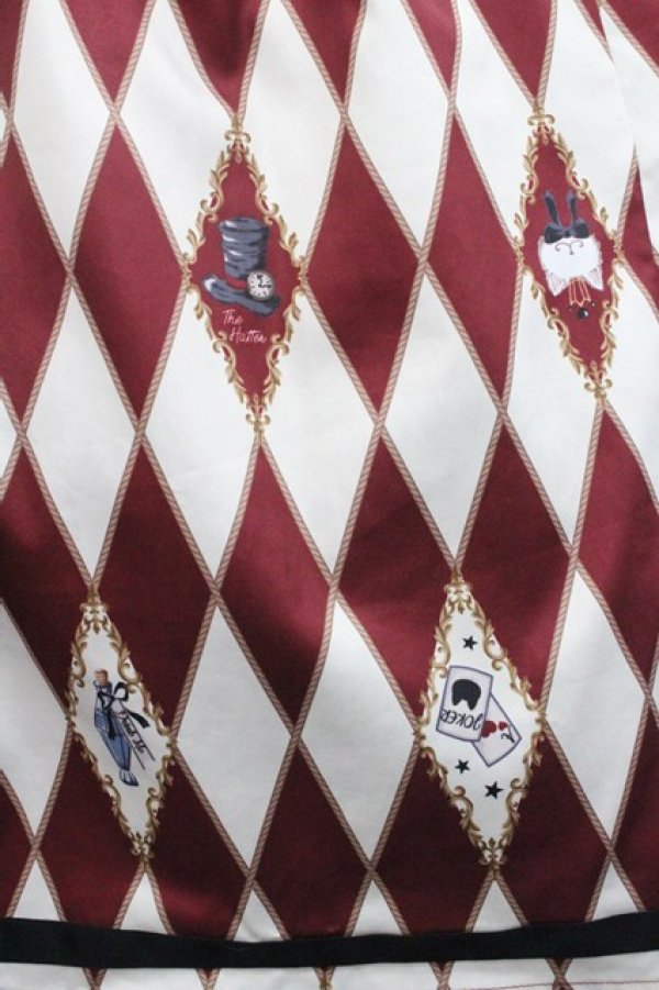 画像4: axes femme kawaii / ダイヤ柄襟付きスカート M ワイン I-25-12-27-098-AX-SK-SA-ZI (4)