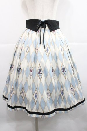 画像: axes femme kawaii / ダイヤ柄襟付きスカート M サックス I-25-12-27-099-AX-SK-SA-ZI