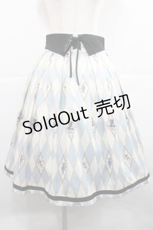 画像: axes femme Kawaii / ダイヤ柄襟付きスカート M サックス I-25-12-27-099-AX-SK-SA-ZI