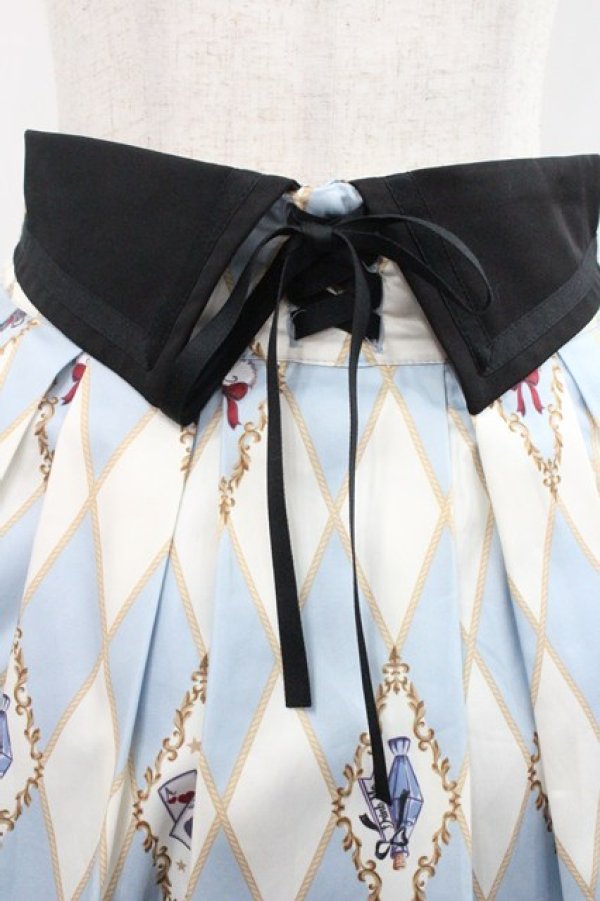 画像3: axes femme kawaii / ダイヤ柄襟付きスカート M サックス I-25-12-27-099-AX-SK-SA-ZI (3)