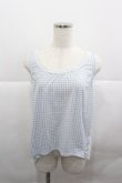 画像1: axes femme / ギンガムチェックシースルー重ねノースリーブトップス  サックスＸ白 I-25-12-27-018-AX-TO-SA-ZI (1)