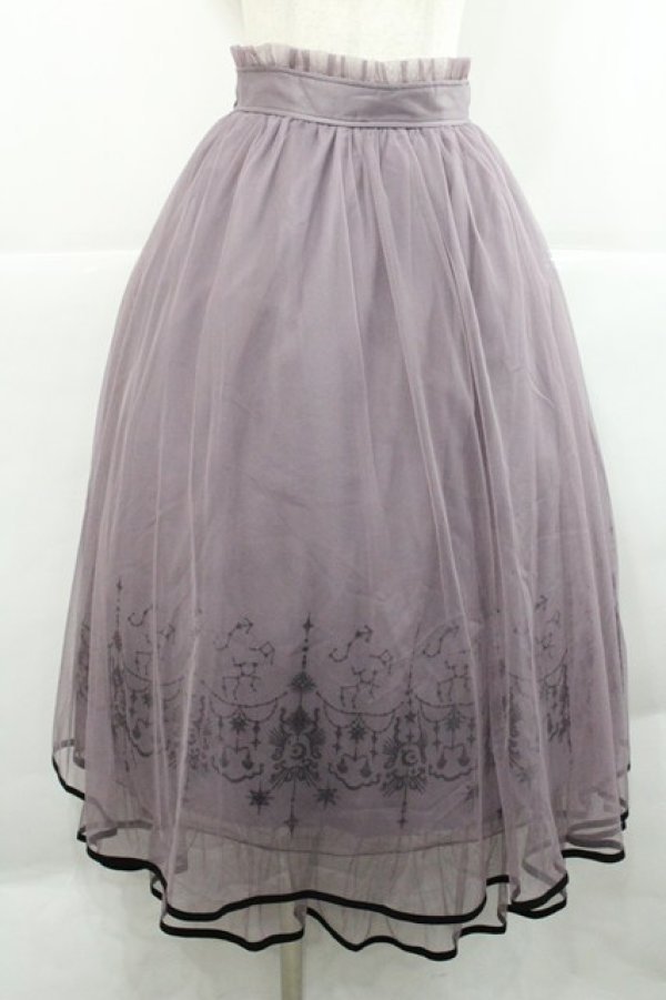 画像1: axes femme / ステラートフロッキーＰＴスカート  ラベンダー I-25-12-27-105-AX-SK-TE-ZI (1)