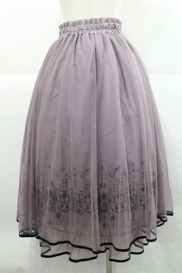 画像2: axes femme / ステラートフロッキーＰＴスカート  ラベンダー I-25-12-27-105-AX-SK-TE-ZI (2)