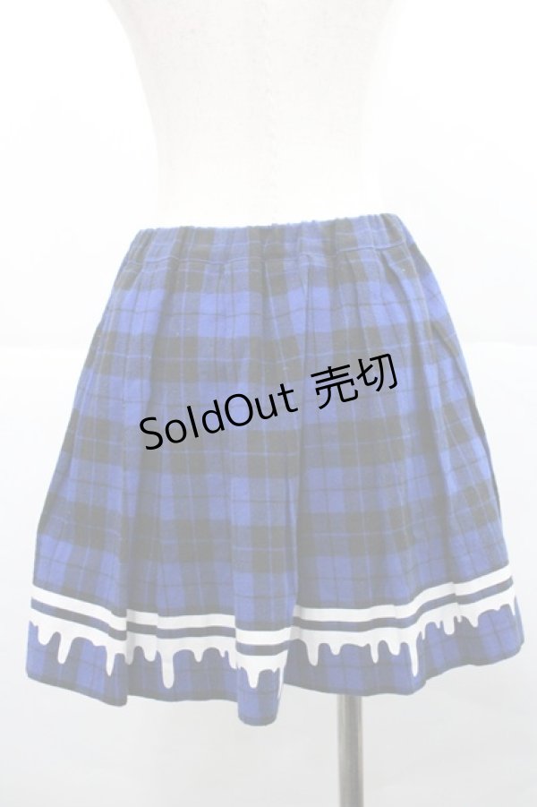 画像2: LISTEN FLAVOR / メルティラインチェックプリーツスカート  ブルー I-25-12-27-106-PU-SK-SA-ZI (2)