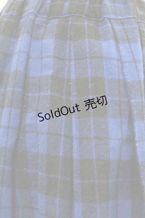 画像3: LISTEN FLAVOR / メルティラインチェックプリーツスカート  ブルー I-25-12-27-106-PU-SK-SA-ZI (3)