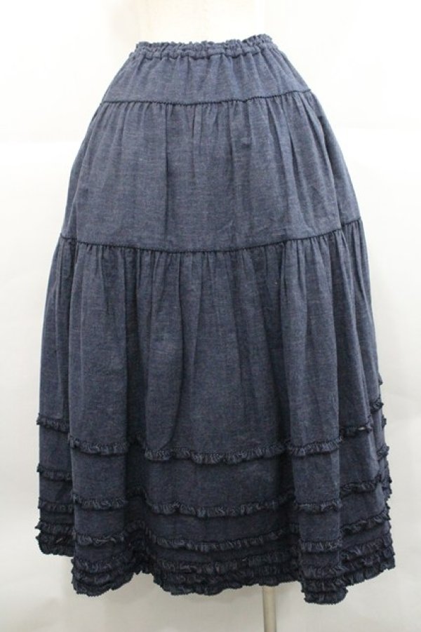 画像2: PINK HOUSE / ライトデニムのスカート  青デニム I-25-12-27-108-LO-SK-SA-ZI (2)