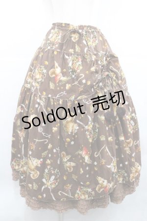 画像: PINK HOUSE / ウィンターフォレストトリートプリントスカート  ブラウン I-25-12-27-109-LO-SK-SA-ZI