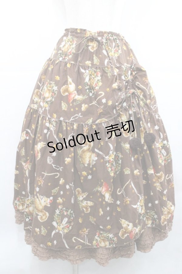 画像1: PINK HOUSE / ウィンターフォレストトリートプリントスカート  ブラウン I-25-12-27-109-LO-SK-SA-ZI (1)