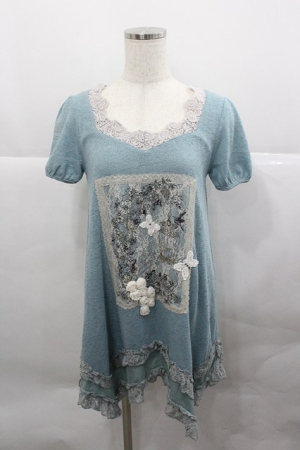 画像1: axes femme / フレームコラージュチュニック  サックス I-25-12-27-020-AX-OP-SA-ZI (1)